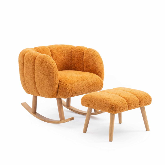 Atelier Del Sofa Conjunto de Sillón y Puff Lotus - Naranja Atelier Del Sofa Conjunto de Sillón y Puff Lotus - Naranja